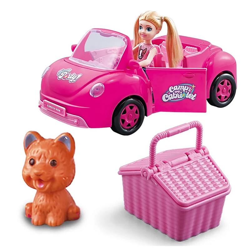 Boneca Thamy Trolley Carro Conversível Passeio Pic-Nic Pet